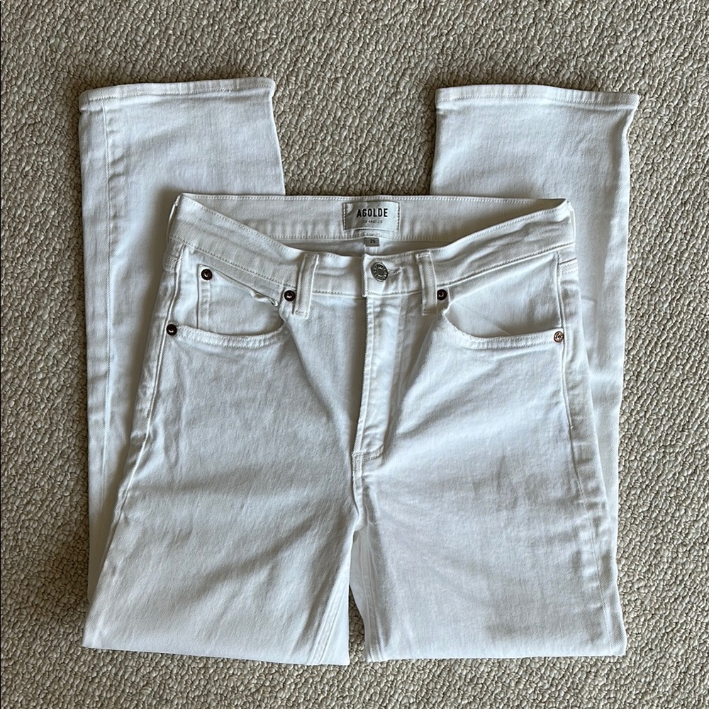 Agolde Women's Crisp White Straight Jeans